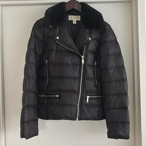 Black Michael Kors quilted bomber jacket
